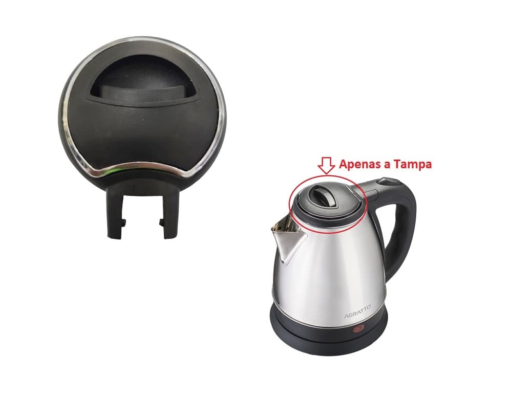TAMPA DA CHALEIRA ELÉTRICA INOX CE VENTISOL AGRATTO - COR PRETA/INOX - foto 1 de 3