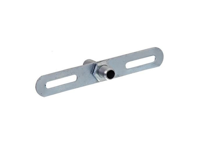 SUPORTE TRAVESSA PE DE GALINHA P/INSTALAR LUSTRES - COMPRIMENTO 10,5CM LARGURA 1,5CM - COM NIPEL E PORCAS - foto 1 de 1