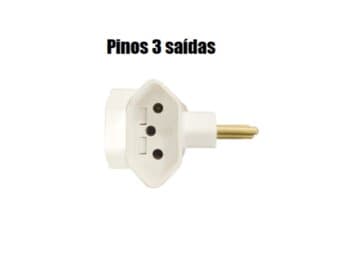 PINO MULTIPLICADOR DE TOMADA TÊ 10A 3PINOS 10A X 3 SáIDAS X 3P 10A - MODELO ESPECIAL NãO COBRE O INTERRUPTOR QUANDO TEM NO MESMO PONTO