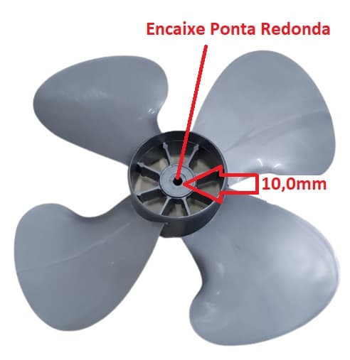 HELICE P/VENTILADOR DE 50CM 4PAS LOREN SID TURBO M1 COR PRATA/CINZA E-10,0MM PRD-PONTA REDONDA C/TRAVA TRASEIRA - SERVE P/ARGE MAX-50 - foto 1 de 3