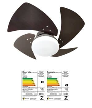 VENTILADOR DE TETO VENTI-DELTA TORNADO MARROM 110V 4PÁS MDF COR MARROM/TABACO LUMINÁRIA P/2 LÂMPADAS CHAVE 3 VELOCIDADES