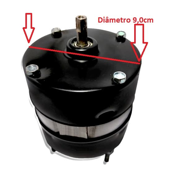 MOTOR P/EXAUSTOR VENTI-DELTA 25CM LINHA PESADA BIV04,0UF 130W ALTA ROTACAO 1250M3H 3000RPM 80DB - foto 1 de 3