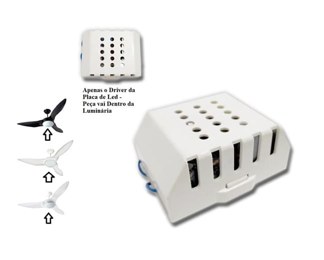 DRIVER P/LUMINÁRIA ALISEU TERRAL LED18W BIVOLTS IR - DRIVER DA LUMINÁRIA VENTILADOR ALISEU TERRAL LED18W * APENAS DRIVER RECEPTOR* - foto 1 de 3