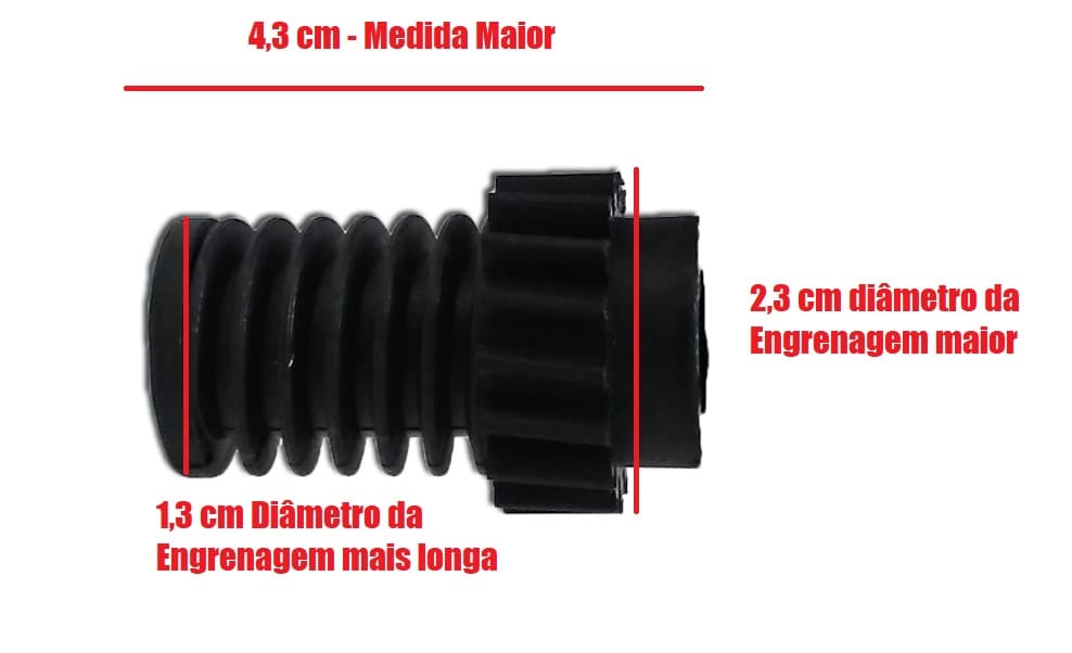 ENGRENAGEM COM ROSCA SEM FIM VENTILADOR LOREN SID - TODOS OSCILANTES ATUAIS MESA/COLUNA/PAREDE E ORBITAL 30/40/50/60CM - MEDIDA TOTAL 4,30MM - foto 1 de 4