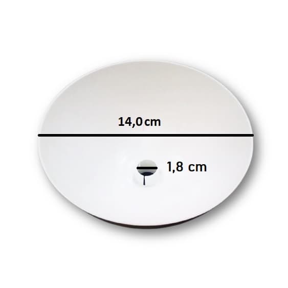 CANOPLA PLÁSTICA SUPERIOR P/VENTILADOR DE TETO VENTISOL COR BRANCA - DIÂMETRO EXTERNO SUPERIOR 14CM - ENCAIXE EM HASTE 1,8CM - foto 1 de 2