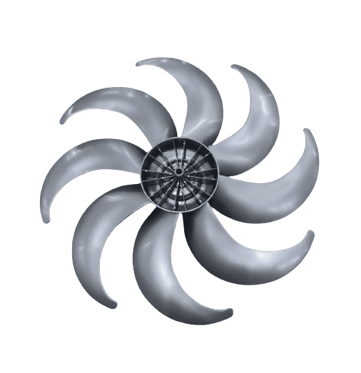 HELICE DE 40CM P/VENTILADOR BRITANIA 40CM 8P PRATA - BVT480 BVT480P - PHILCO PVT490 TURBO - E-08,0MM PML S/TRAVA TRASEIRA - foto 1 de 3