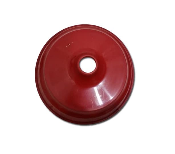CANOPLA PLÁSTICA SUPERIOR P/VENTILADOR DE TETO ARGE - COR VERMELHA - DIÂMETRO 13,5CM - ENCAIXE EM HASTE 1,9CM - foto 1 de 3