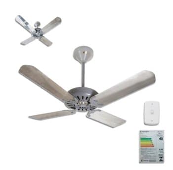 Ventilador de Teto Ventmar Comercial Super Ciclone 220V135W03,5uF Apolo Iv Cinza 4Pás Alumínio Chave Reversão - P/área Gourmet S/luminária - Consumo A