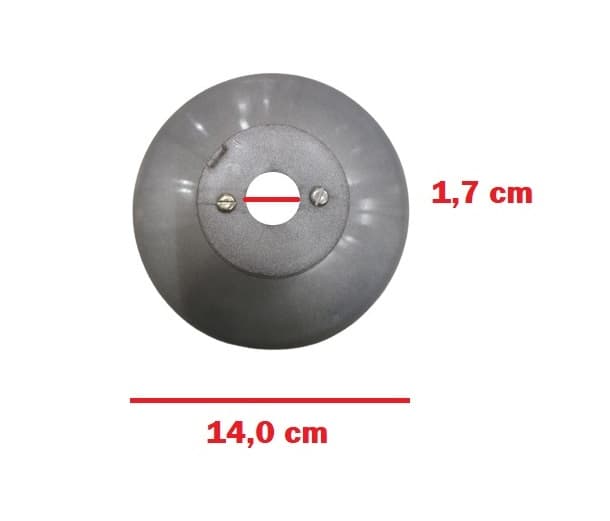 CANOPLA P/VENTILADOR DE TETO BRITÂNIA - PLÁSTICA COR PRATA/TITÂNIO/CINZA - SERVE PARA DIVERSAS MARCAS - *SALDÃO - foto 1 de 3