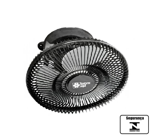 VENTILADOR DE TETO LOREN SID ORBITAL 30CM TURBO 220V PRETO G/PLÁSTICA - ROTACAO 360-GRAUS - SEM LUMINARIA P/AREA GOURMET