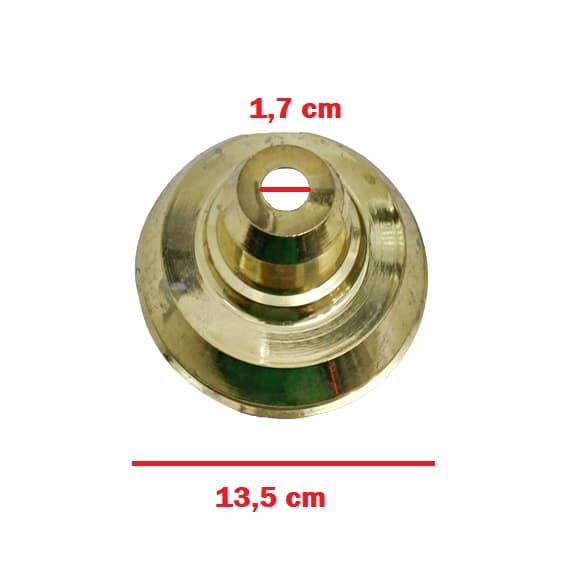 CANOPLA P/VENTILADOR DE TETO LOREN SID - PLÁSTICA COR DOURADA/LATONADA - *SALDÃO - SERVE PARA DIVERSAS MARCAS - DIAM.13,6CM/136MM - *SALDÃO - foto 1 de 2