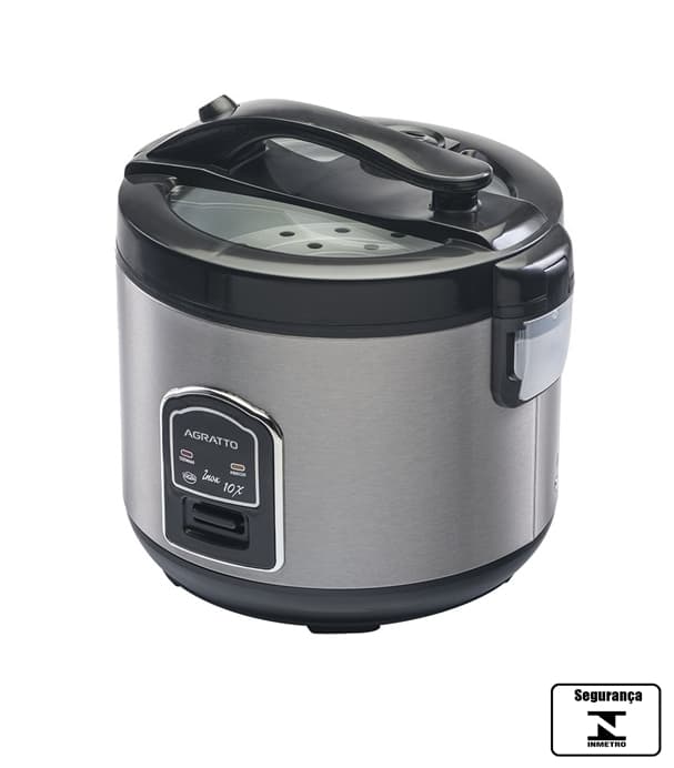 PANELA ELÉTRICA ARROZ E LEGUMES INOX PAI10X 110VOLTS 700WATTS - VISOR DE VIDRO AGRATTO PAI10X - FAZ ATÉ 10 XÍCARAS - foto 1 de 4
