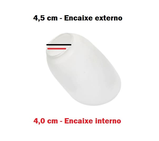 GLOBO TULIPA DE VIDRO VERONA PATA DIAGONAL FOSCA - P/LUMINÁRIA VENTILADOR DE TETO - ENC.INTERNO 04,00CM / EXTERNO 04,50CM *VENDIDA P/UNIDADE - foto 1 de 3