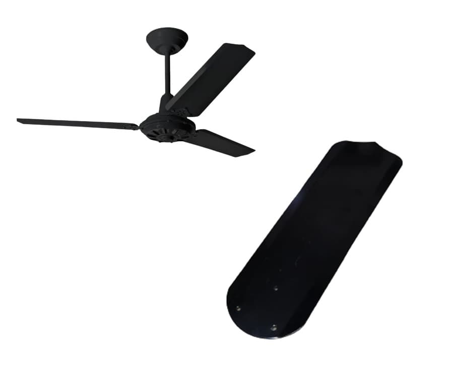 PÁ HÉLICE P/VENTILADOR LOREN SID M1 M2 COMERCIAL COR PRETA - PÁ EM METAL COM ENCAIXE EM GARRA SUPORTE DE 3 FUROS - foto 1 de 3