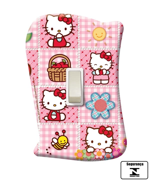 INTERRUPTOR ELéTRICO 1-TECLA DE LUZ- ESPELHO TEMA INFANTIL INTERRUPTOR PARA 01 LâMPADA - HELLO KITTY - foto 1 de 1
