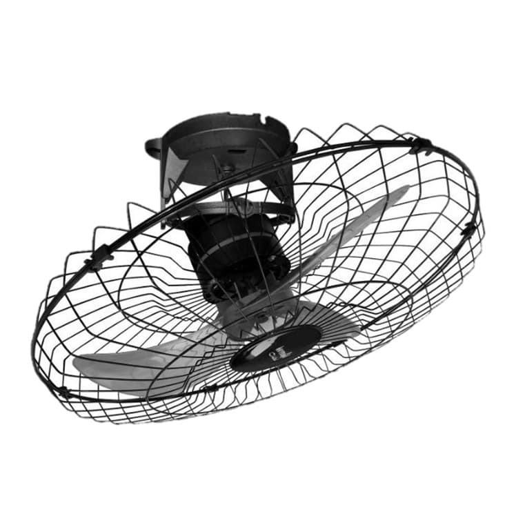 VENTILADOR DE TETO LOREN SID ORBITAL 60CM TURBO M1 BIV G/MT PRETO - ROTACAO 360-GRAUS - SEM LUMINARIA P/AREA GOURMET