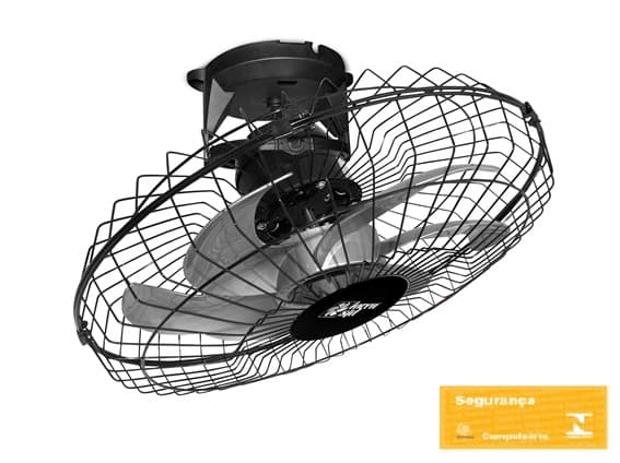 VENTILADOR DE TETO ORBITAL 50CM BIV160W06,0UF LOREN SID TURBO M2 G/MT PRETO 6PAS ROTACAO 360-GRAUS - SEM LUMINARIA P/AREA GOURMET