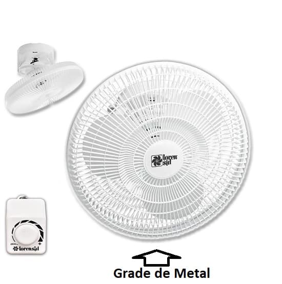 VENTILADOR DE TETO LOREN SID ORBITAL 30CM TURBO BIV BRANCO G/METAL - ROTACAO 360-GRAUS - SEM LUMINARIA P/AREA GOURMET