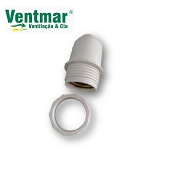 SOQUETE PLÁSTICO P/VENTILADOR DE TETO VENTI-DELTA LIGHT TRON BÚZIOS - COR BRANCA C/PORCA PLÁSTICA P/TULIPA