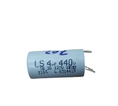 CAPACITOR 004,0UF 3/4 TERMINAL RD 440VAC - CAPACITOR DE PARTIDA P/VENTILADOR DE MESA OU COLUNA LOREN SID BIVOLTS - ORBITAL M2 30CM110V - foto 1 de 2