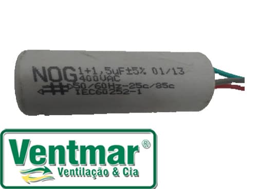 CAPACITOR 002,5UF 3FIOS 1,75+0,75MF RD 330VAC/400VAC - P/VENTILADOR DE TETO ALISEU OU LATINA 220VOLTS / P/MÓDULO CONTROLE REMOTO ALISEU 220V 3VELOCIDA - foto 1 de 1
