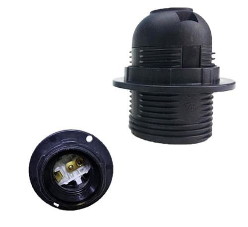 SOQUETE PLASTICO P/VENTILADOR DE TETO - PRETO MIOLO BORNE C/ROSCA+PORCA PLASTICA + PORCA METAL P/NIPLE P/GLOBO PERA/TULIPA ZETA/VIENA - foto 1 de 1