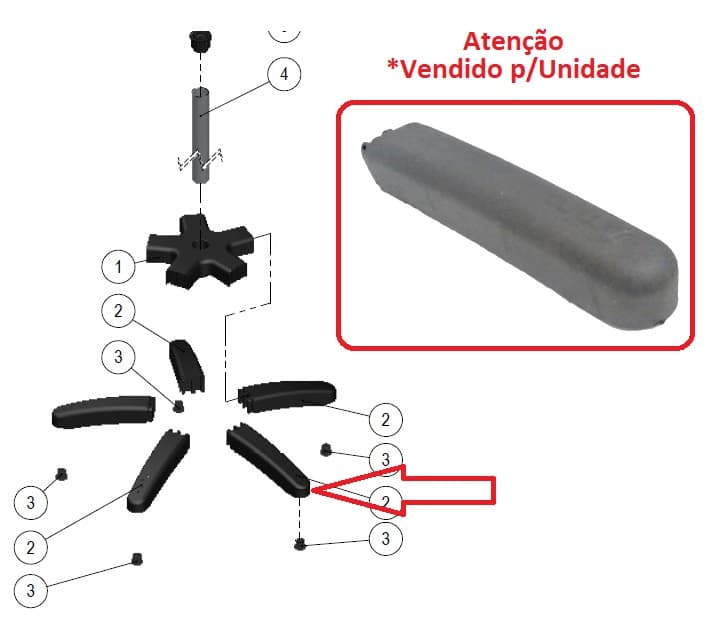 PONTEIRA Pé DA BASE DA COLUNA DO VENTILADOR DôMINA 50/60CM - PLáSTICO PRETO - foto 1 de 3