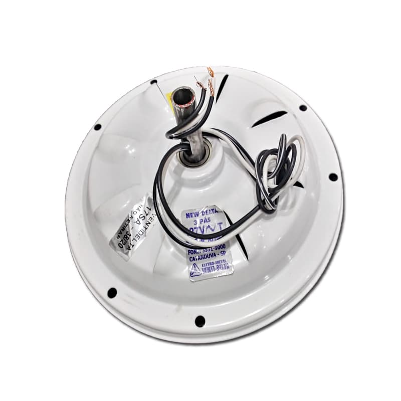 MOTOR P/VENTILADOR VENTI-DELTA - MODELO NEW 03PÁS 110V10,0UF - COR BRANCA - USO COM LUMINÁRIA - USAR C/CAP. 10,0UF* - foto 1 de 1
