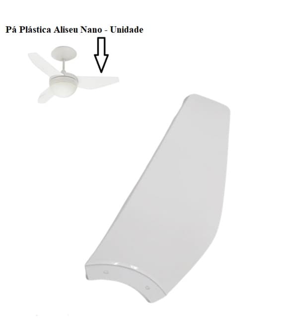 Pá HéLICE VENTILADOR ALISEU INSPIRE NANO COR BRANCA *VENDIDA P/UNIDADE - Pá PLáSTICA PARA VENTILADOR NANO INSPIRE MOTOR MOD:SA40 - foto 1 de 5