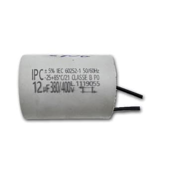 CAPACITOR 012,0UF 2FIOS RD 380VAC/400VAC - P/VENTILADOR DE TETO VENTISOL/ EXAUSTOR VENTISILVA E50M4/ LOREN SID 60CM BIV/ CLIMATIZADOR VENTISOL 2FIOS D