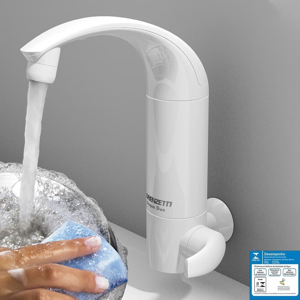 FILTRO PURIFICADOR DE ÁGUA LORENZETTI ACQUA DUE COM TORNEIRA BRANCA - MODELO PAREDE - PURIFICADOR ACQUA DUE PAREDE - foto 1 de 3