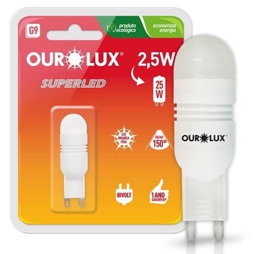 LâMPADA PARA VENTILADOR DE TETO SPIRIT 203 / 303 - ALISEU SMART - LATINA AIR - LâMPADA LED BI-PINO G9 BIVOLTS 2,5W 6.500K LUZ BRANCA - foto 1 de 2