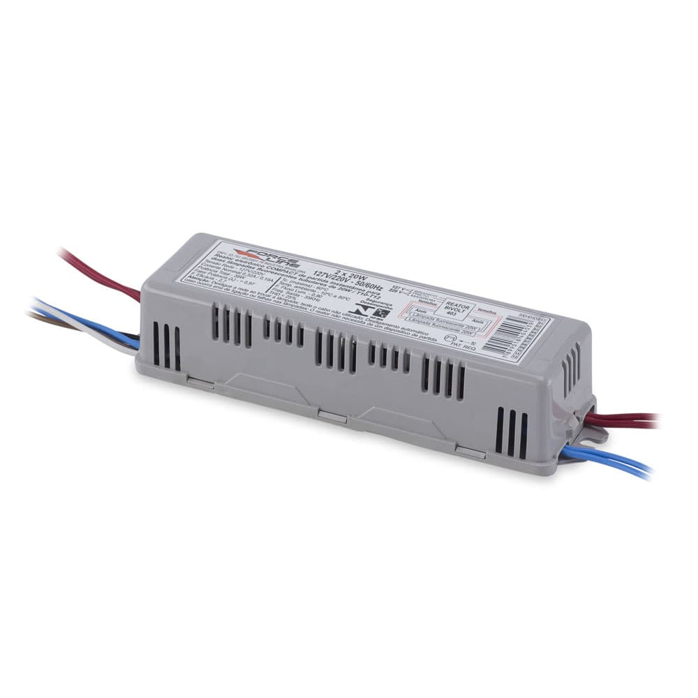REATOR ELETRôNICO 2 X 15/18/20W BIVOLT - FORCE LINE/FORCELINE (OCP-0004) - foto 1 de 1