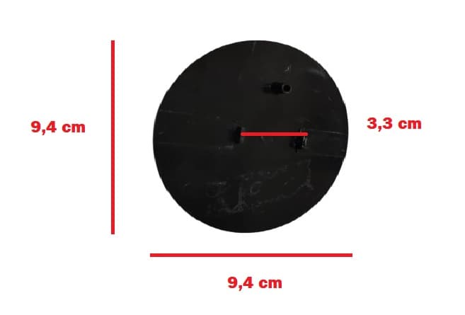 EMBLEMA DA GRADE VENTILADOR VENTISILVA OSCILANTE COLUNA MESA PAREDE COR PRETA - LOGOMARCA VENTISILVA - ATUAL - 2 PINOS DE TRAVAMENTO - foto 1 de 3