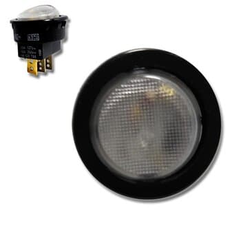 TECLA ASSADOR ELÉTRICO ARKE BOTÃO PRETO 3-FIOS CAPA BRANCA C/LUZ LED VERMELHA - BIV 110V15A 220V10A - LIGA/DESLIGA RESISTÊNCIA DA ARKE