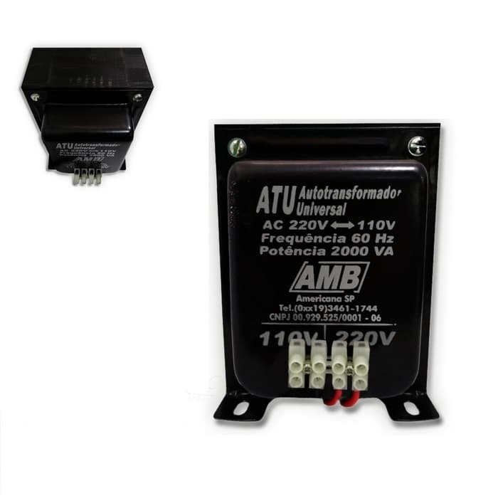 AUTO TRANSFORMADOR DE VOLTAGEM 2000VA AMB BIVOLTS - TRANSFORMADOR DE VOLTAGEM PARA AR CONDICIONADO ATE 12.000BTUS - foto 1 de 3