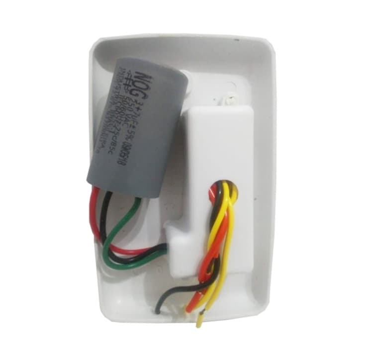 CHAVE P/VENTILADOR DE TETO 3-VEL CAP-10,0UF 3,0UF+7,0UF 1-TECLA LUZ - RIOPRELUSTRES-110V ORIGINAL VENTI-DELTA LUNIK EFYX ARGE LOREN SID - foto 1 de 2