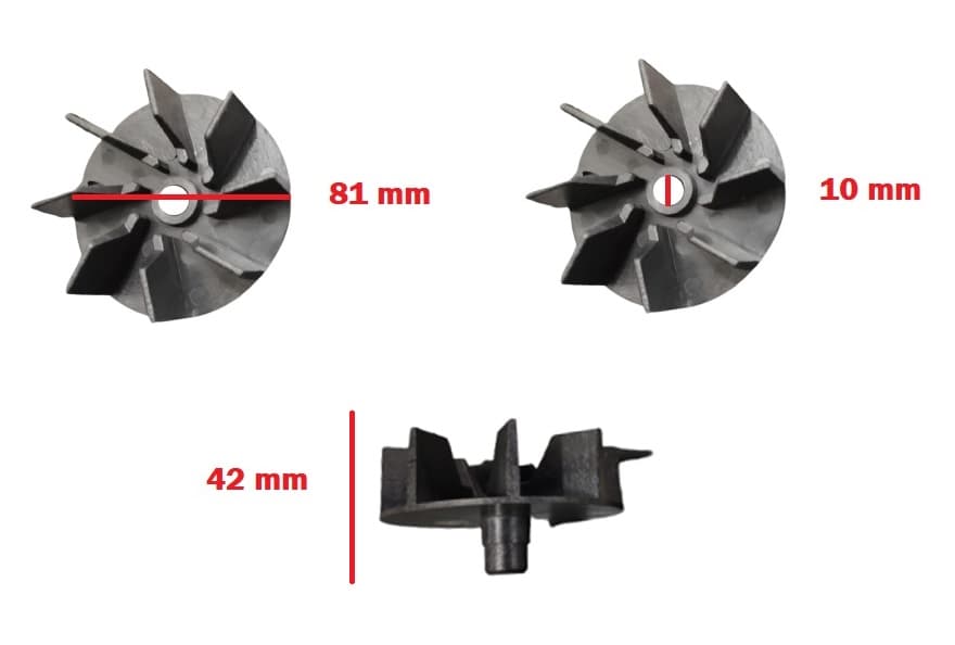 HÉLICE VENTOINHA INFERIOR DO MOTOR DO ESPREMEDOR DE FRUTAS LOREN SID EXTRASUK F10,0MM - PARTE INFERIOR DIÂM.81MM C/F-10,0MM - *VENDIDA P/UNIDADE - foto 1 de 3