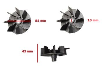 HÉLICE VENTOINHA INFERIOR DO MOTOR DO ESPREMEDOR DE FRUTAS LOREN SID EXTRASUK F10,0MM - PARTE INFERIOR DIÂM.81MM C/F-10,0MM - *VENDIDA P/UNIDADE