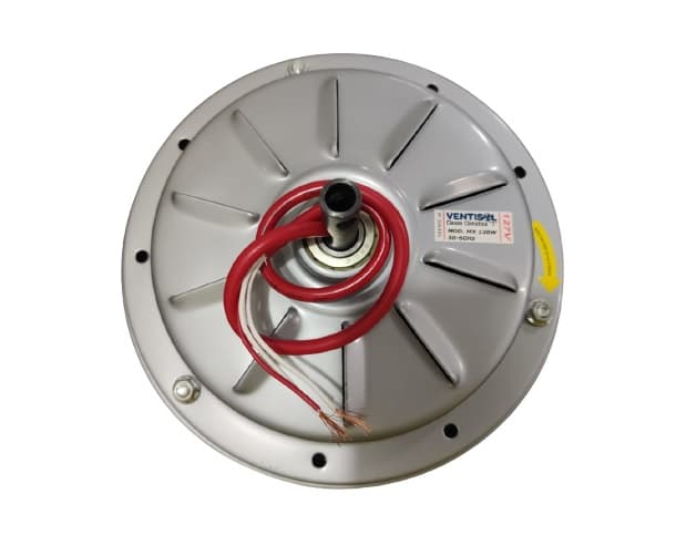 MOTOR P/VENTILADOR DE TETO VENTISOL FHARO 3PAS 110V04,0UF 130W COR PRATA C/ROSCA P/LUMINARIA - AIRES FENIX PETIT SUNNY NEW WIND LIGHT - foto 1 de 3