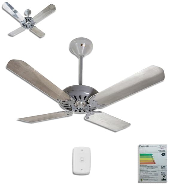 Ventilador de Teto Ventmar Comercial Super Ciclone 110V135W10,0Uf Apolo Iv Cinza 4Pás Alumínio Chave Reversão - P/área Gourmet S/luminária - Consumo A - foto 1 de 3