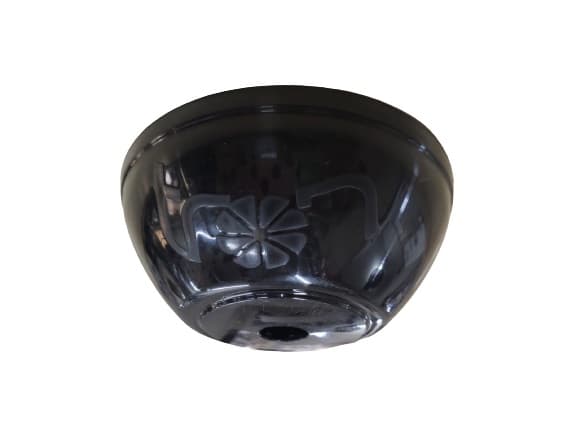 CANOPLA PLáSTICA SUPERIOR VENTILADOR DE TETO TRON COR PRETA - DIâM.14CM - ENC. HASTE 1,9CM - SERVE P/VENTI-DELTA LOREN SID ARGE VENTISOL ETC... - foto 1 de 3