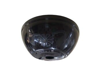 CANOPLA PLáSTICA SUPERIOR VENTILADOR DE TETO TRON COR PRETA - DIâM.14CM - ENC. HASTE 1,9CM - SERVE P/VENTI-DELTA LOREN SID ARGE VENTISOL ETC...