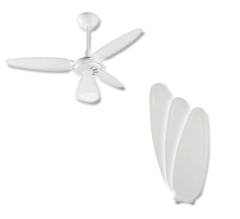 PA HELICE P/VENTILADOR DE TETO VENTISOL WIND LIGHT PETALOS PLASTICA BRANCA - KIT/JOGO C/03PAS PA0375BR - foto 1 de 3