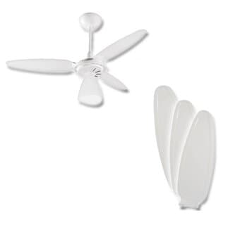 PA HELICE P/VENTILADOR DE TETO VENTISOL WIND LIGHT PETALOS PLASTICA BRANCA - KIT/JOGO C/03PAS PA0375BR