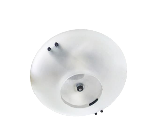 LUSTRE PLAFON P/VENTILADOR DE TETO - PLAFON BRUXELAS ANTI-INSETO COMPLETO C/SUPORTE PRETO VIDRO REDONDO FOSCO MAIOR E VIDRO MENOR - foto 1 de 3