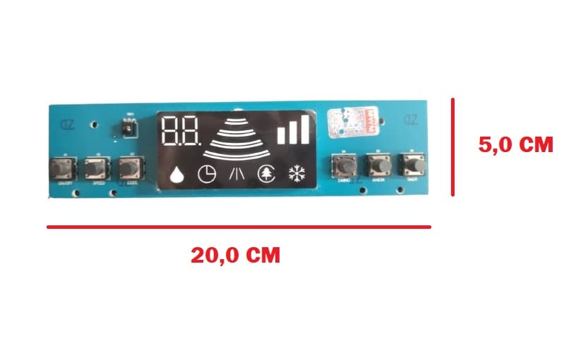 PLACA CENTRAL DE COMANDO CLIMATIZADOR MWM M9000 - DISPLAY PAINEL TOUCH INTERNO M9 BIVOLLTS - foto 1 de 3