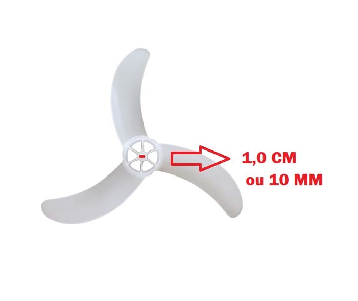 HELICE P/VENTILADOR DE 50CM ARGE 3PÁS TRANSP STYLO TWISTER A-10 C/CENTRO VAZADO - F10,0MM ENCAIXE PONTA REDONDA S/T.TRASEIRA - foto 1 de 3