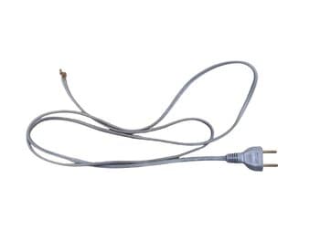 CABO CHICOTE RABICHO CORDAO ELETRICO 1,70/1,20/1,80MT 2 PINOS MACHO 10A COR BRANCO/CINZA - P/FERRO DE PASSAR ROUPAS SECADOR ALISADOR DE CABELO/CHAPINH
