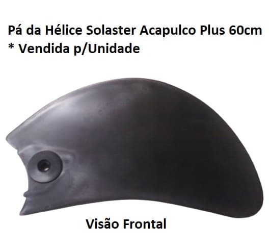 PA ORELHA DA HELICE DO VENTILADOR SOLASTER ACAPULCO 60CM - PA PLASTICA PRETA - VENTILADOR ACAPULCO PLUS - *VENDIDA P/UNIDADE - foto 1 de 3